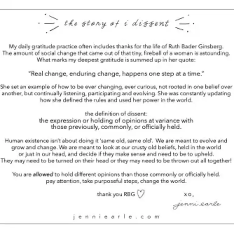 Jenni Earle "i dissent" bandana