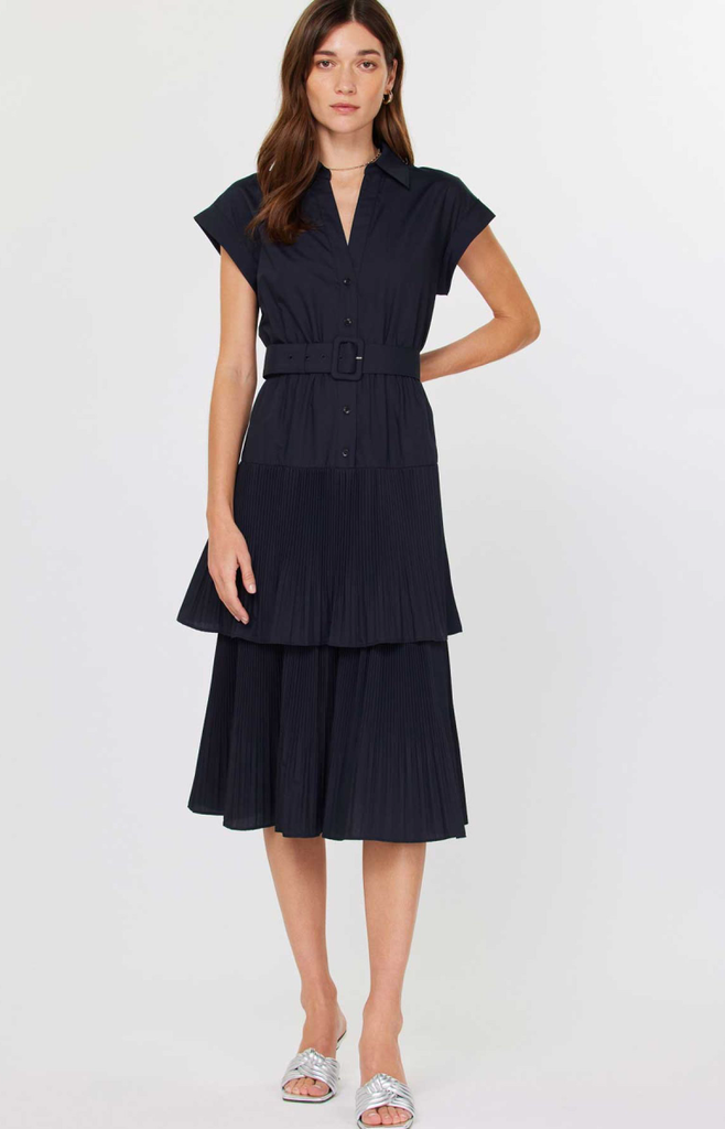 Current Air Button Down Tiered Midi Dress