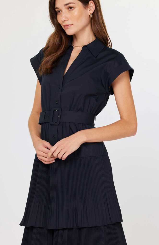 Current Air Button Down Tiered Midi Dress