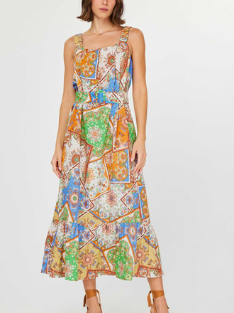 Current Air Square Neck Long Dress