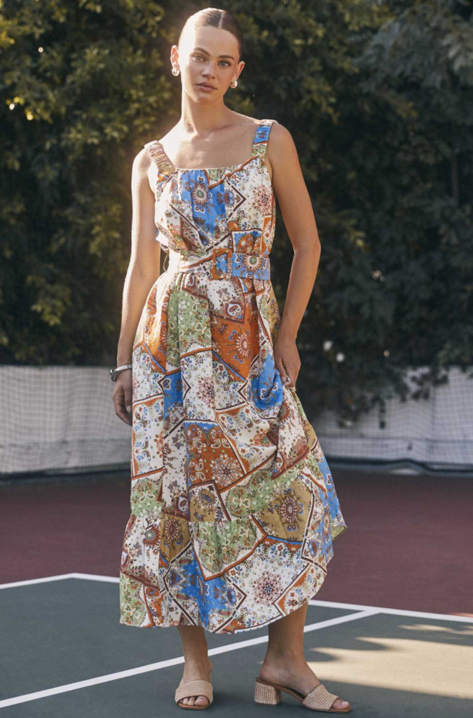 Current Air Square Neck Long Dress