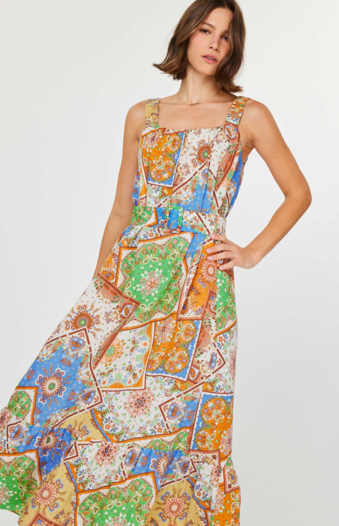 Current Air Square Neck Long Dress