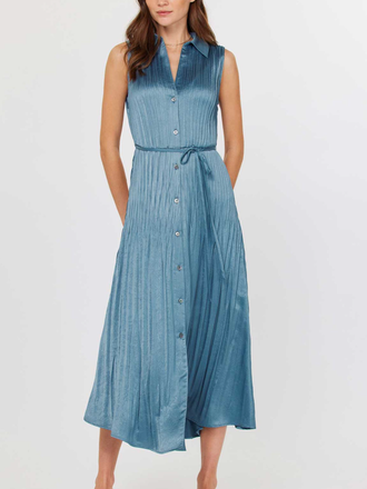 Current Air Button Down Pleated Shirts Dress