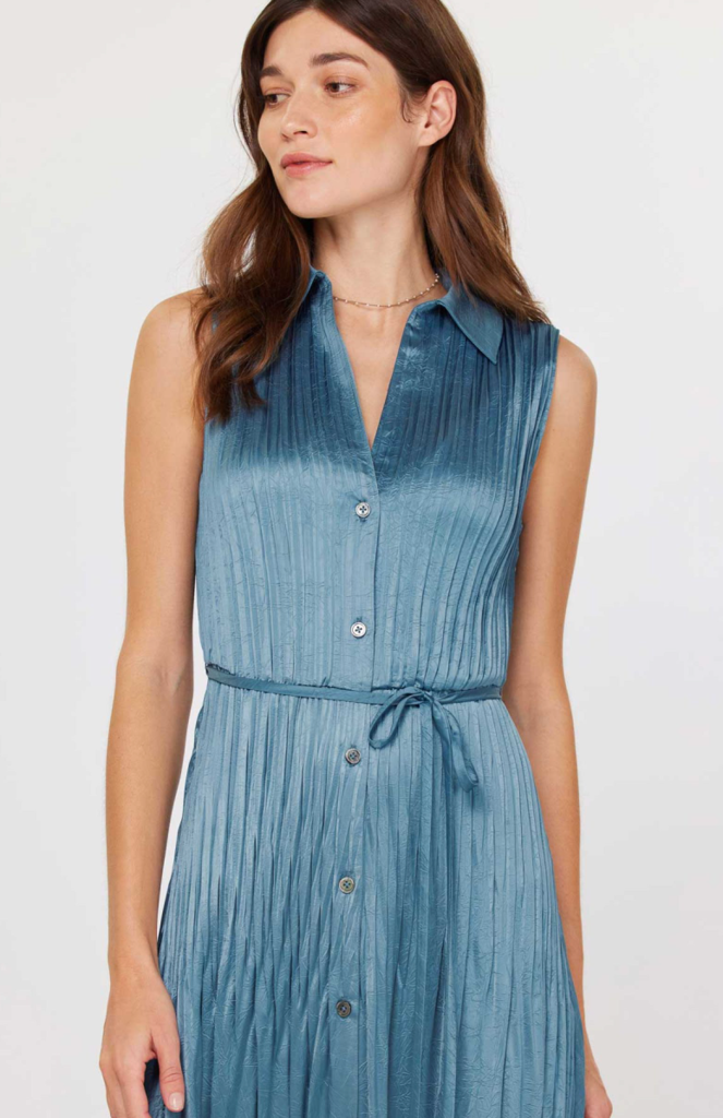 Current Air Button Down Pleated Shirts Dress