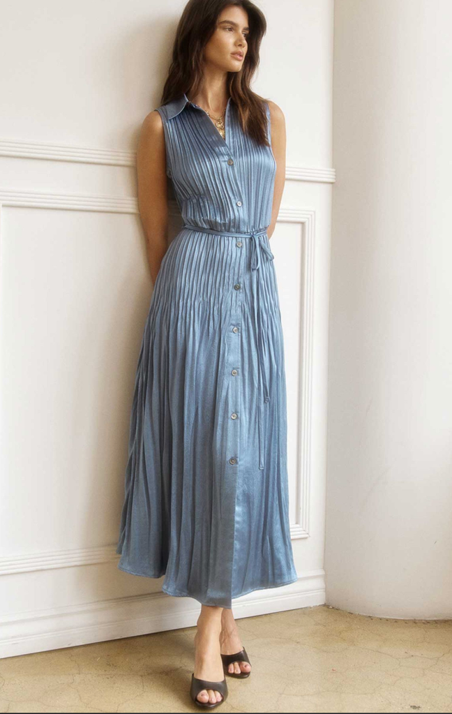 Current Air Button Down Pleated Shirts Dress