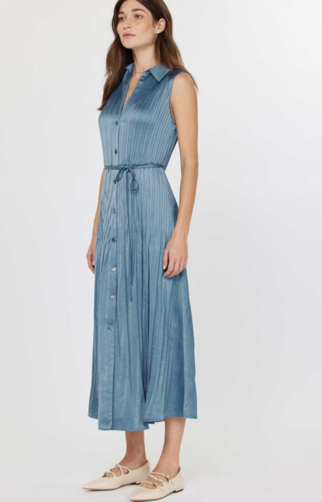 Current Air Button Down Pleated Shirts Dress