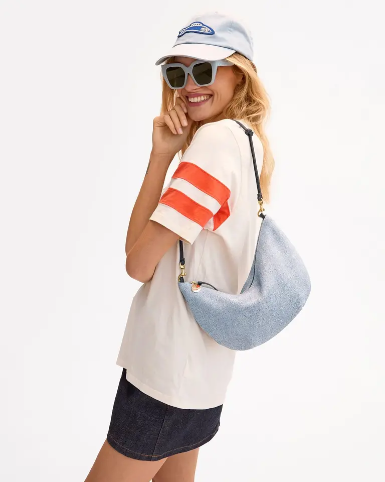 Clare V. Denim Suede Lune