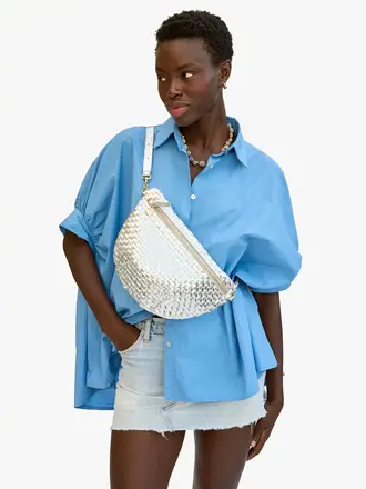 Clare V. Specchio Woven Grande Fanny