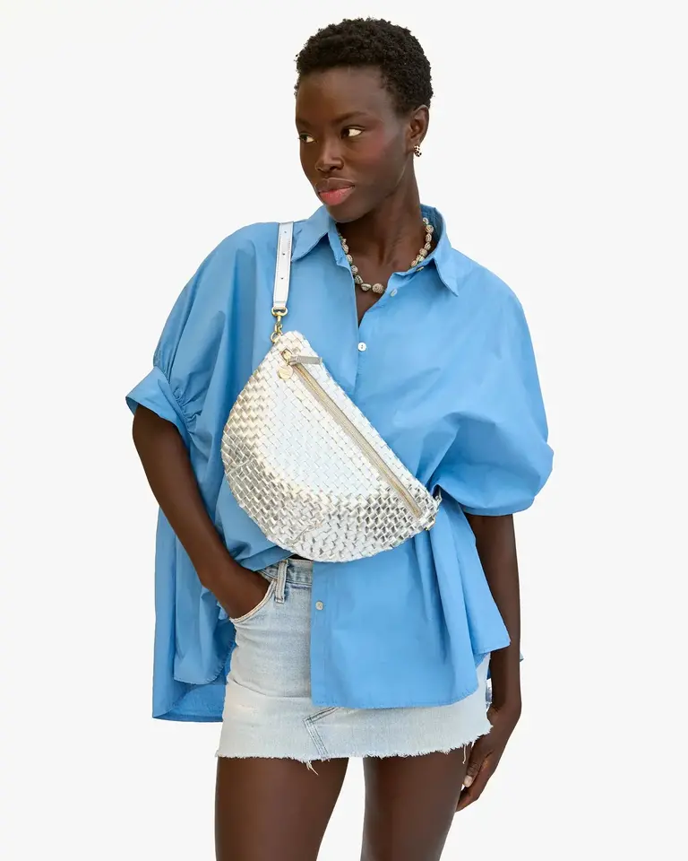 Clare V. Specchio Woven Grande Fanny