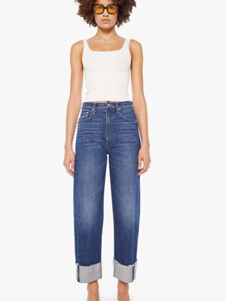 Mother Denim The Half-Pipe Ankle Cuff Fray in Perfectly Imperfect