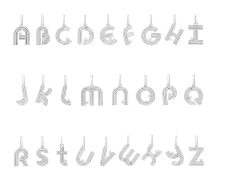 Adina Reyter Groovy Diamond Initial Charm