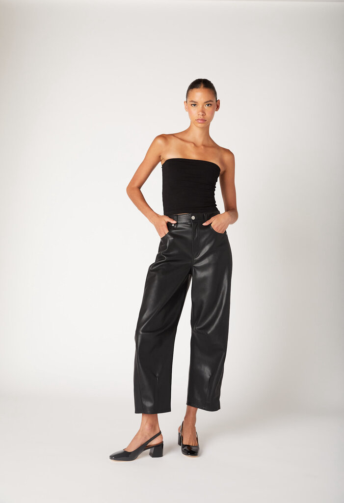 BlankNYC Evening Routine Faux Lthr Barrel Pant
