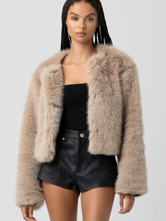 BlankNYC Prime Asset Cropped Faux Fur Coat