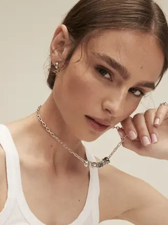 Adina Reyter 4mm wide 18” Italian Chain Link N. SLV