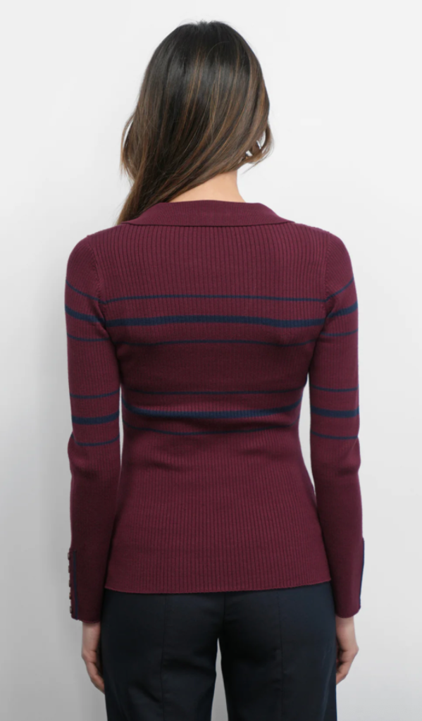Greylin Elena Striped Polo Top