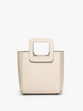 Staud Mini Shirley Leather Bag Cream Contrast