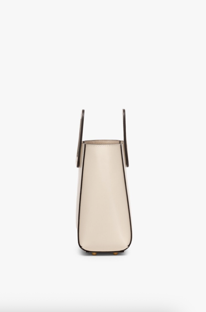 Staud Mini Shirley Leather Bag Cream Contrast