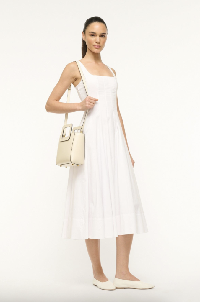 Staud Mini Shirley Leather Bag Cream Contrast