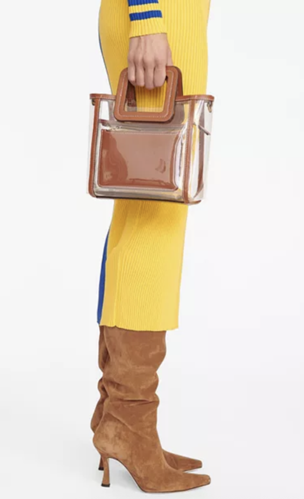 Staud Stadium Mini Shirley Bag Clear/Tan