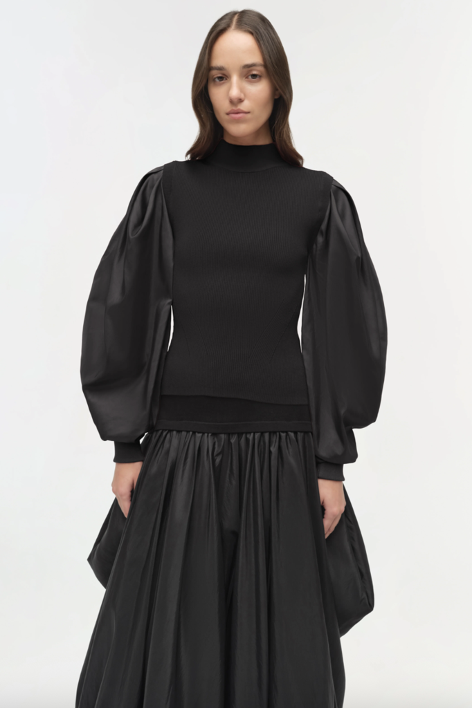 Simkhai Jackie Taffeta Knit Top