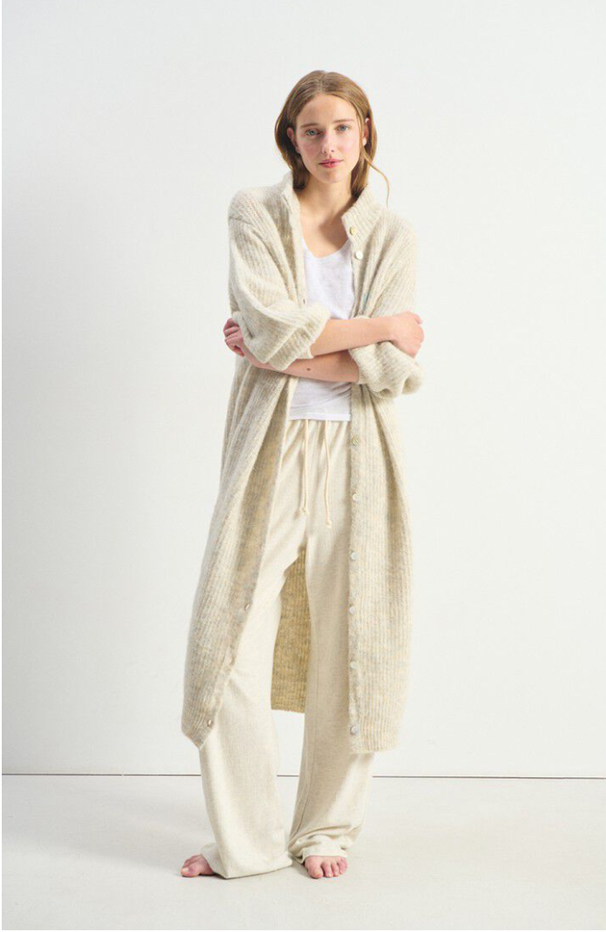 American Vintage East L/S Funnel Neck Long Cardigan