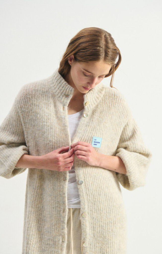 American Vintage East L/S Funnel Neck Long Cardigan