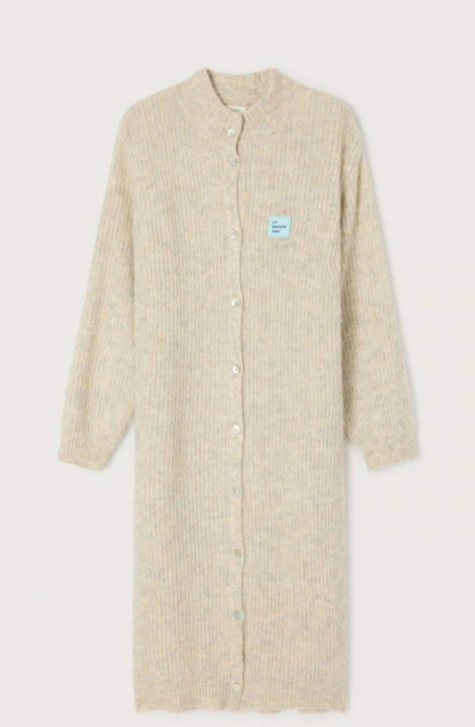American Vintage East L/S Funnel Neck Long Cardigan