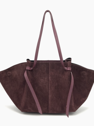 Suie Valentini Suede Leather Shopping Bag