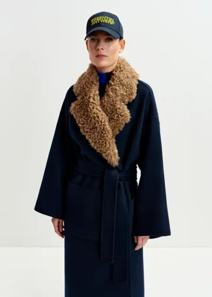 Essentiel Antwerp Irno Faux Fur Collar Coat