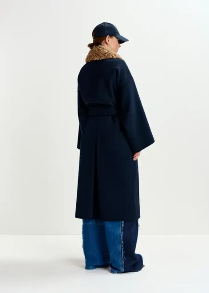 Essentiel Antwerp Irno Faux Fur Collar Coat