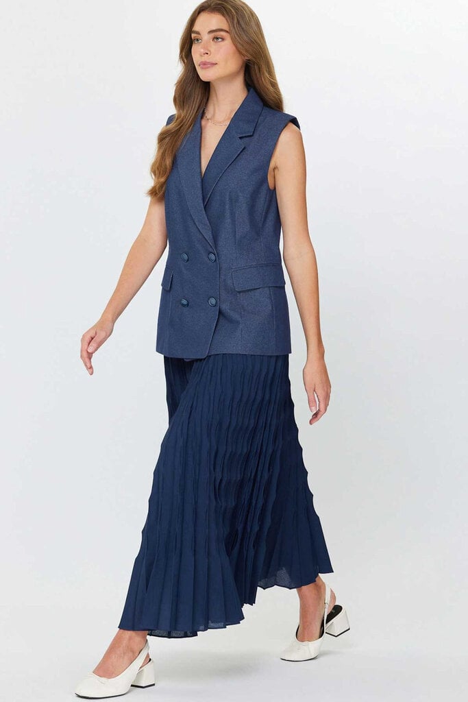 Current Air Detachable Vest & Midi Skirt Dress