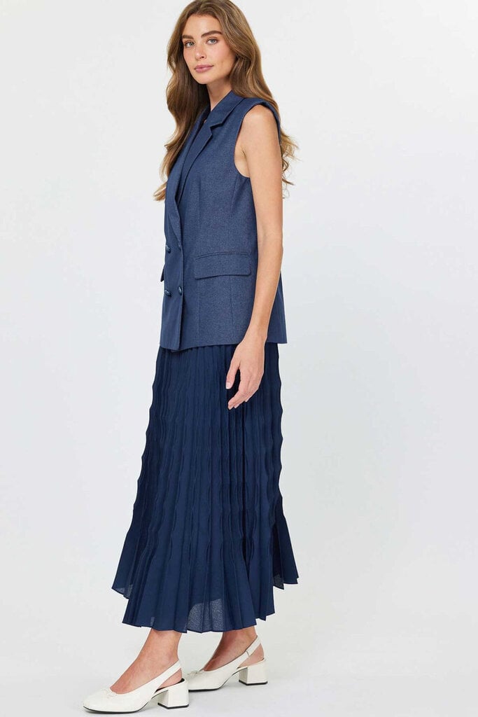 Current Air Detachable Vest & Midi Skirt Dress