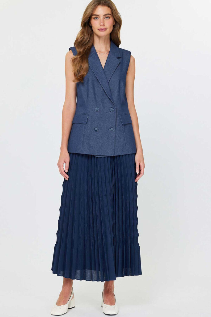 Current Air Detachable Vest & Midi Skirt Dress