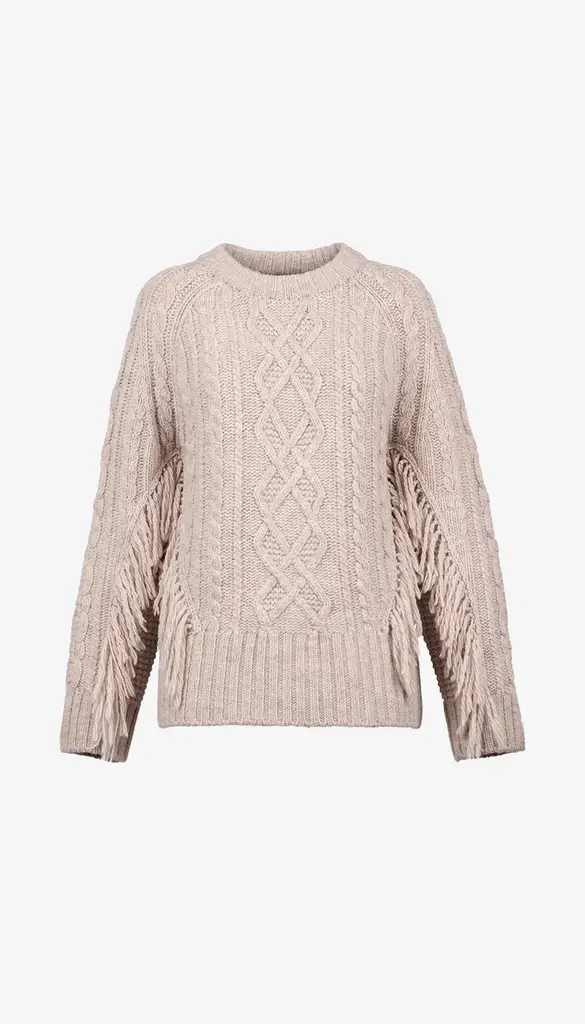 Smythe Crewneck Fringe Sweater