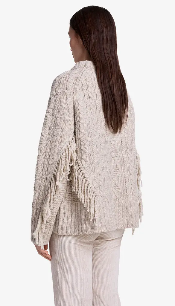 Smythe Crewneck Fringe Sweater
