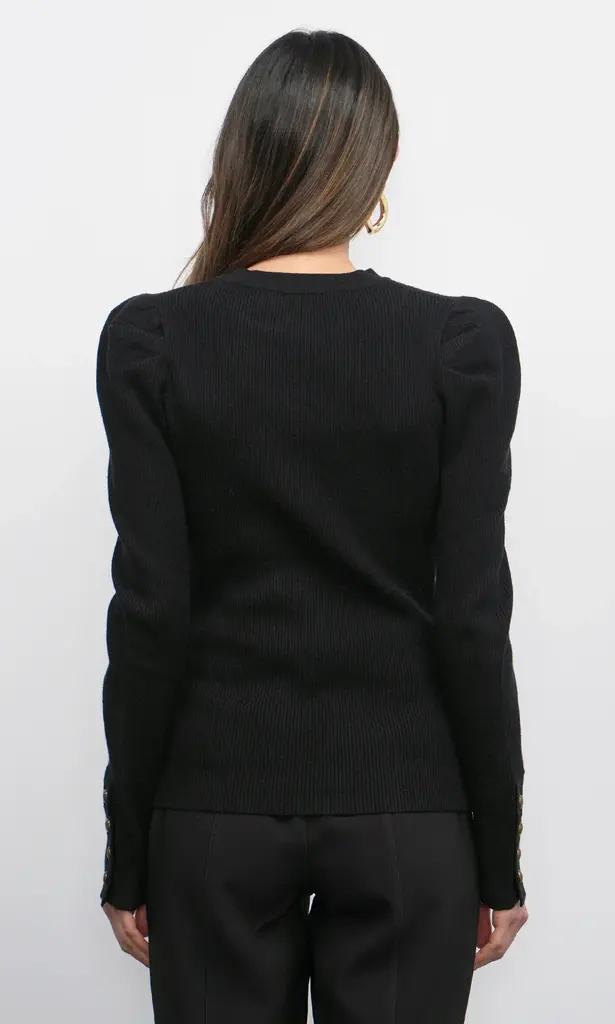 Greylin Dani Puff Sleeve Ribbed Knit Top