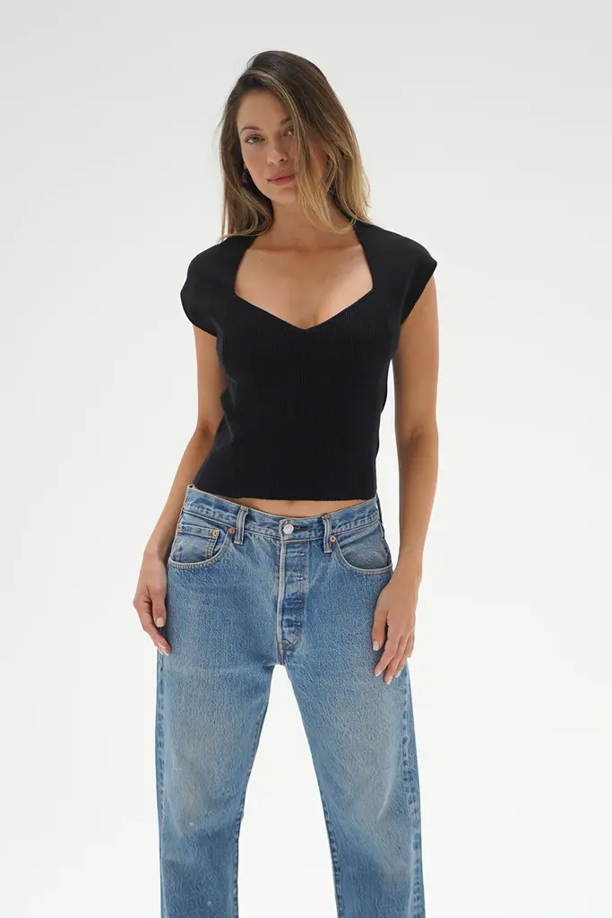 LNA Millie Cap Sleeve Sweater