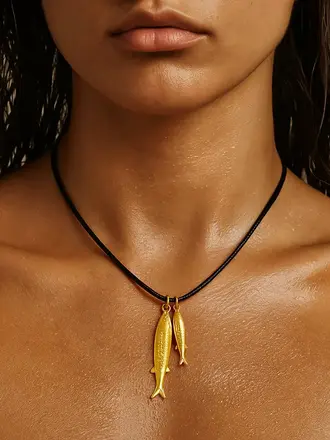 Ellie Vail Jewelry Clive Double Fish Cord Necklace