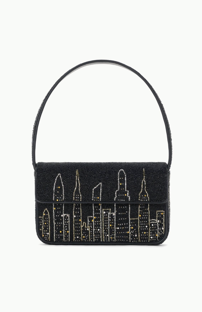 Staud Tommy Beaded Bag NYC Skyline