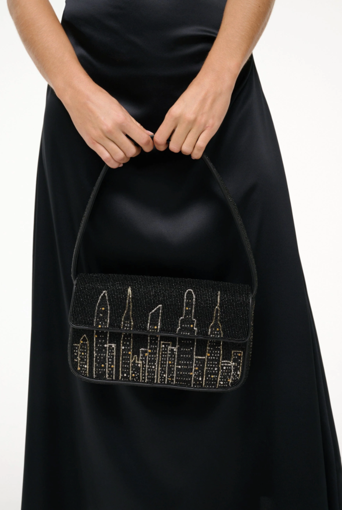 Staud Tommy Beaded Bag NYC Skyline