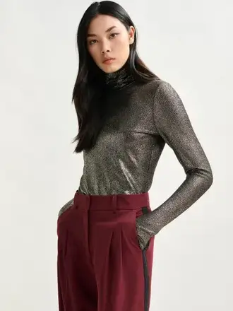Essentiel Antwerp Ilevate Metallic Turtleneck