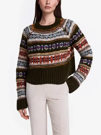 Smythe Handknit Cropped Crewneck Sweater