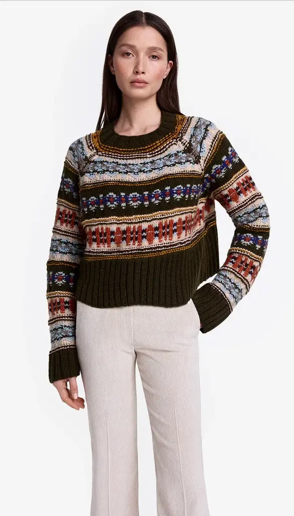 Smythe Handknit Cropped Crewneck Sweater
