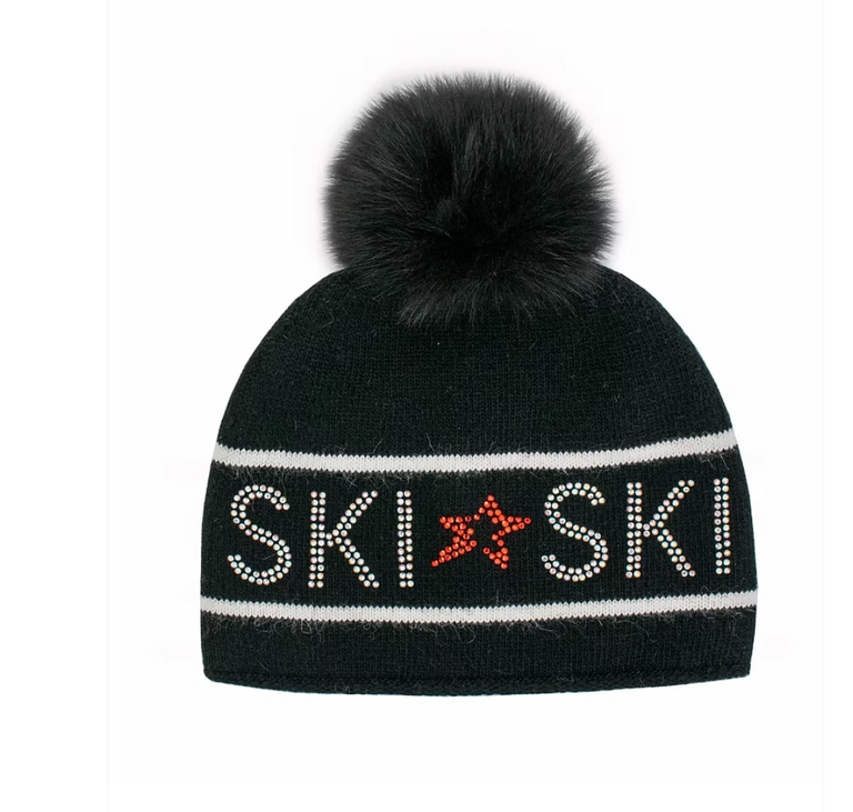 Mitchie's Matchings Knit Ski Hat w/Fox Pom - HTAN41