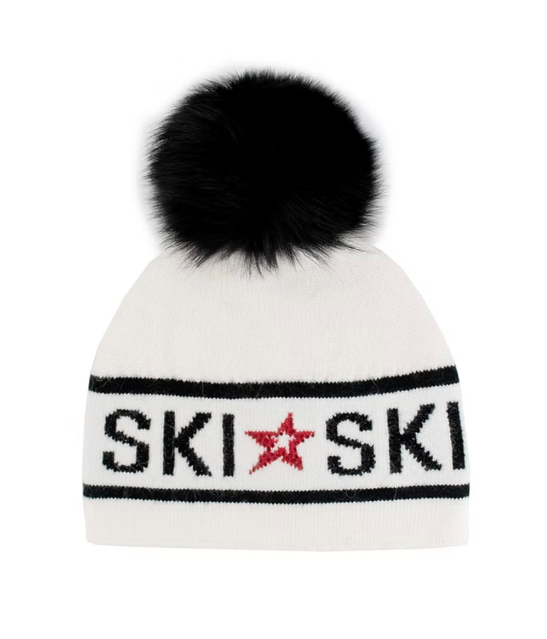 Mitchie's Matchings Knit Ski Hat w/Fox Pom - HTAN41