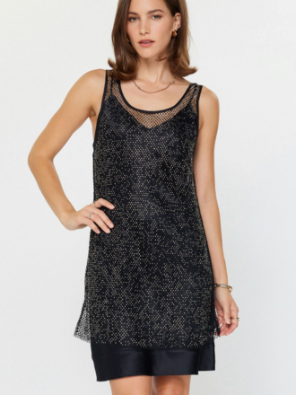 Current Air Rhinestone Mesh Cami Dress