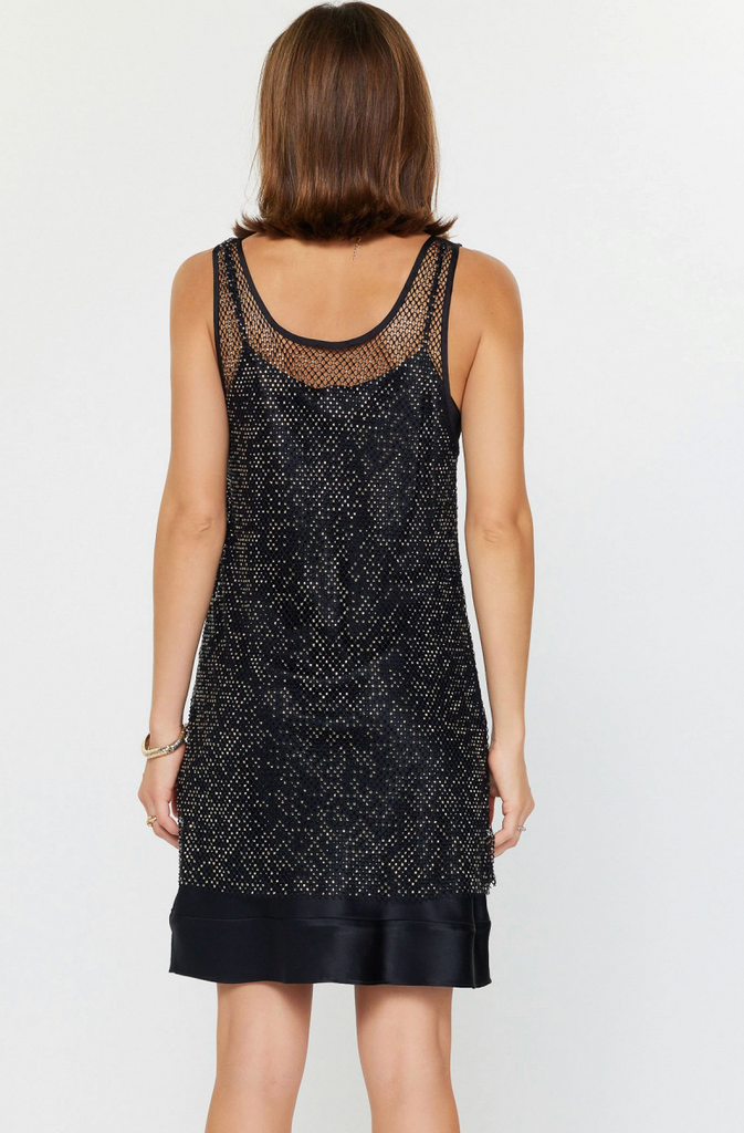 Current Air Rhinestone Mesh Cami Dress