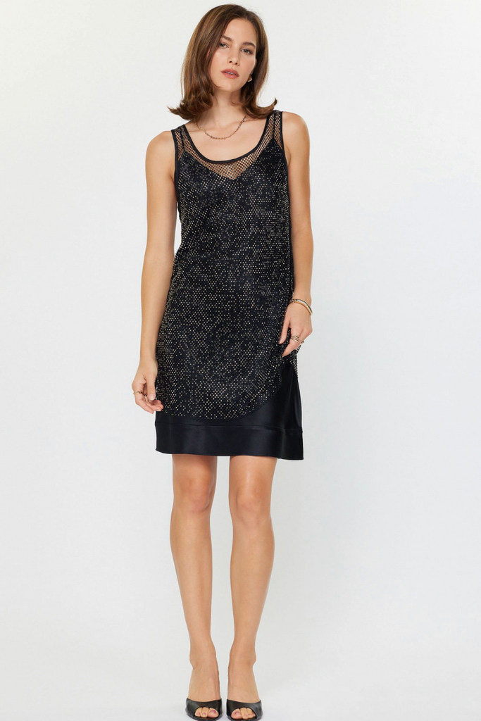 Current Air Rhinestone Mesh Cami Dress