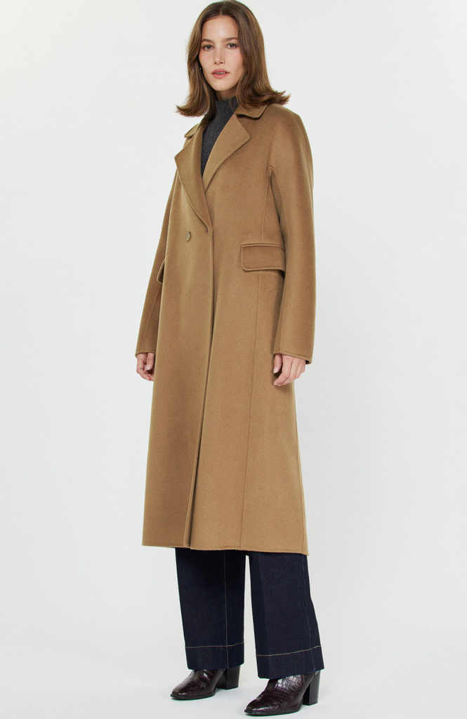 Current Air Relaxed Double Breasted Wool Coat