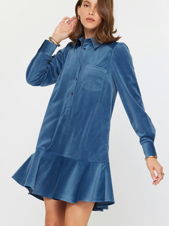 Current Air Fluted Mini Shirt Dress